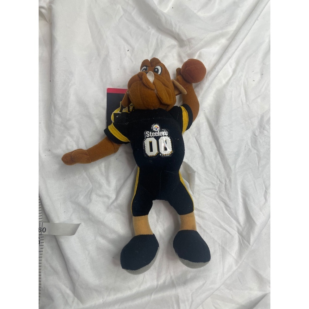 1999 NFL Pittsburgh Steelers Football Plush Stuffed Animal Bulldog NANCO 9" Vtg